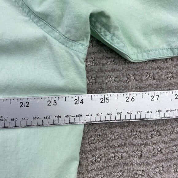 Vintage Polo Shirt Men Large L Green BELLISSIMO Button Up 80s 100% Cotton Casual - Picture 11 of 12